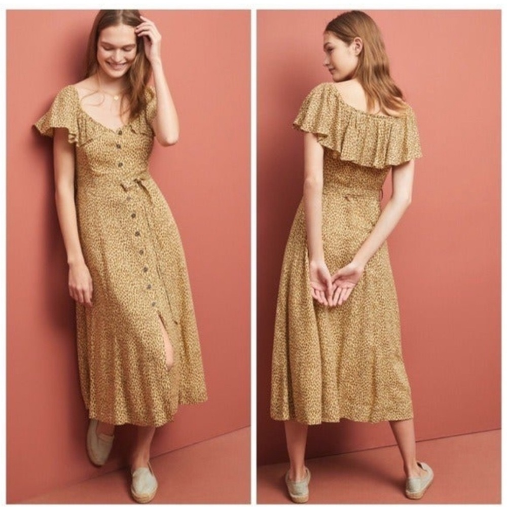 Anthro Leopard Print Dress